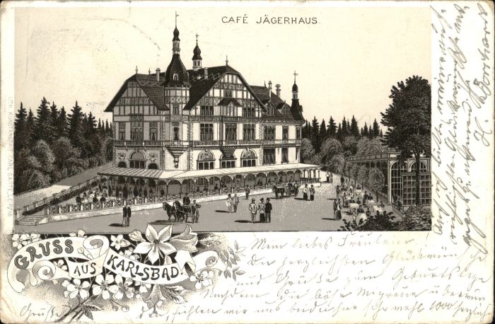 Karlsbad Eger Karlsbad_Böhmen Cafe Jägerhaus Kutsche