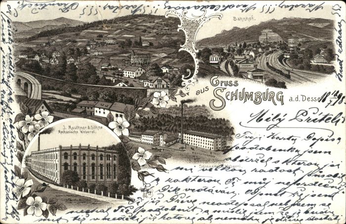 Schumburg Sumburk Weberei Bahnhof