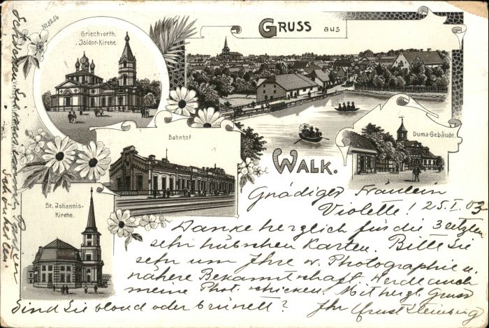 Valka Kirche St Johannis Bahnhof Duma Gebäude