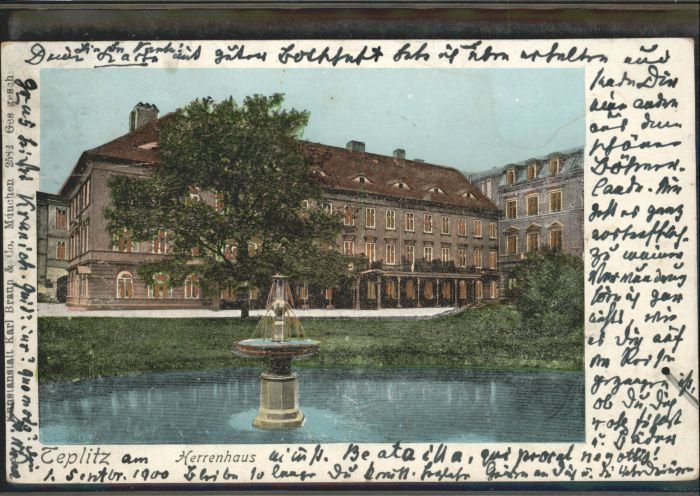 Tepiltz Boehmen errenhaus Brunnen