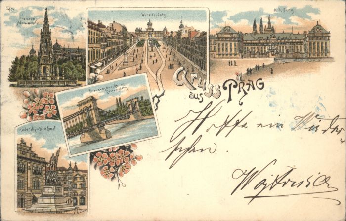 Prag Prahy Prague Prag Böhmen Franzens Monument Burg Brüc