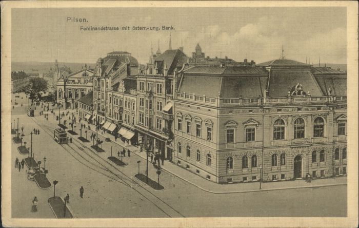 Pilsen Plzen Czechia Pilsen Ferdinandstrasse Bank Strassenba