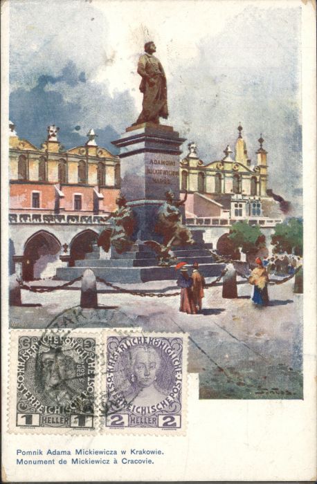 Krakau Krakow Krakau Adama Mickiewicza Denkmal
