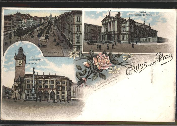 Prag Prahy Prague Prag Böhmen Rathaus Wenzelsplatz Deutsc