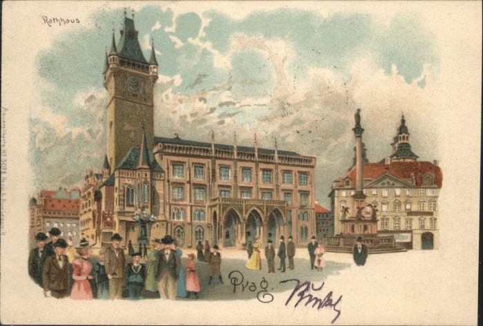 Prag Prahy Prague Prag Böhmen Rathaus Wenzelsplatz Deutsc