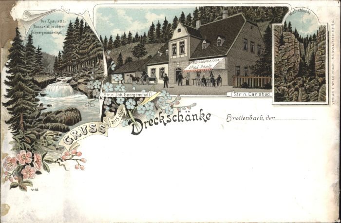 Breitenbach Tschechien Breitenbach Böhmen Dreckschänke Wasserf