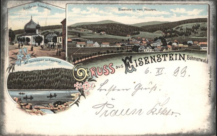 Eisenstein Zelezna Ruda Eisenstein Kirche Teufelsee Seewand