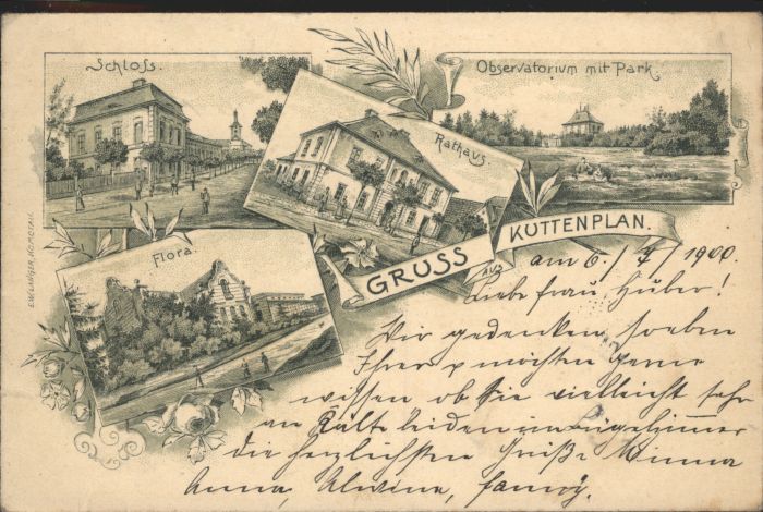 Kuttenplan Schloss Flora Rathaus Observatorium mit