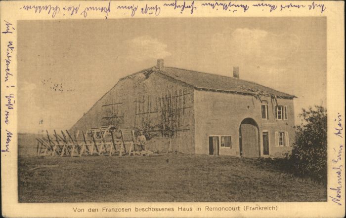 Remoncourt Meurthe-et-Moselle Remoncourt beschossenes Haus