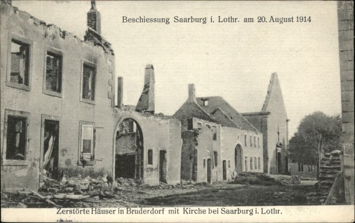 Bruderdorf Beschiessung Kirche Zerstörte Häuser be