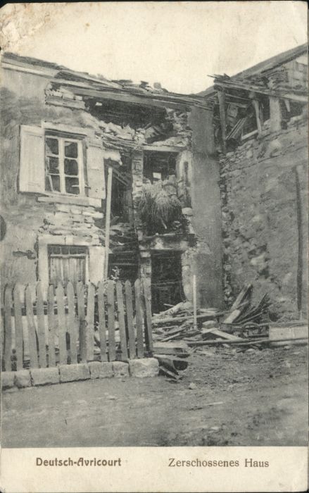 Avricourt Sarrebourg Deutsch-Avricourt Zerschossenes Haus