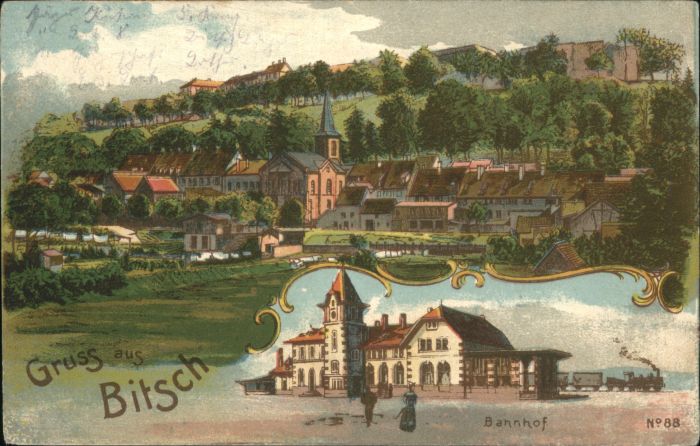 Bitsch Lothringen Bitsch Bahnhof Kirche