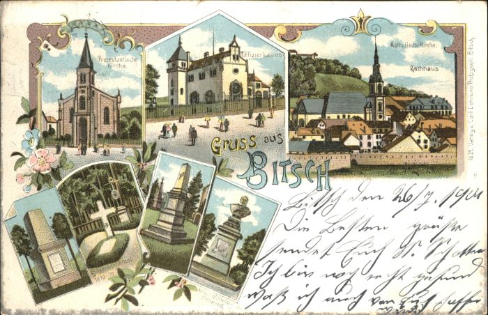 Bitsch Lothringen Bitsch Protestantische Kirche Rathaus K