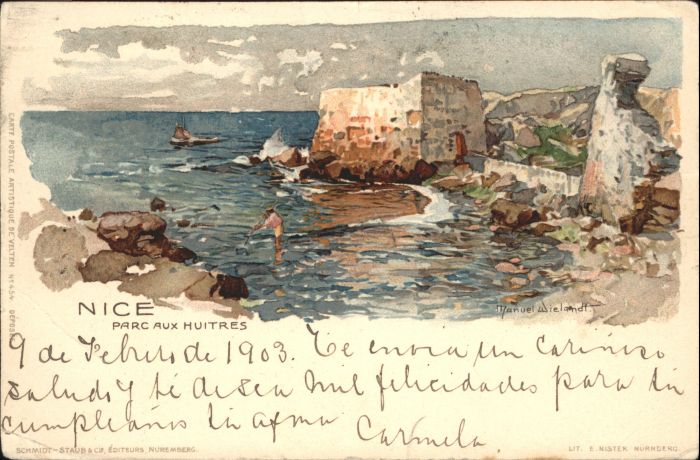 Wielandt Manuel Litho Nice Parc Huitres Künstler Manuel Wiela