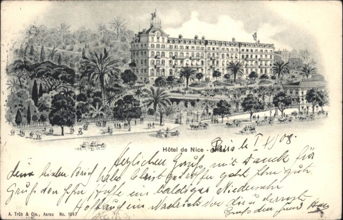 Paris [Handschriftlich] Hotel Nice Kutsche