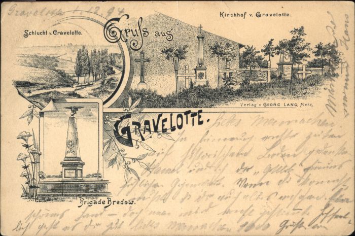 Gravelotte Moselle Schlucht Kirchhof Brigade Bredow