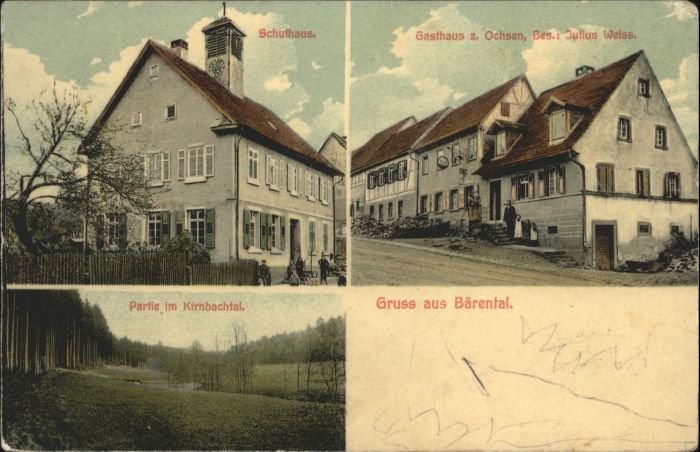 Baerental Feldberg Bärental Schulhaus Gasthaus Ochsen Kirn