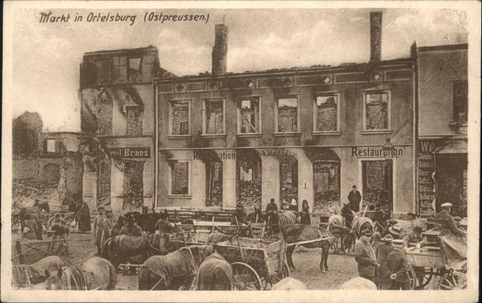 Ortelsburg Ostpreussen Markt Zerstörung