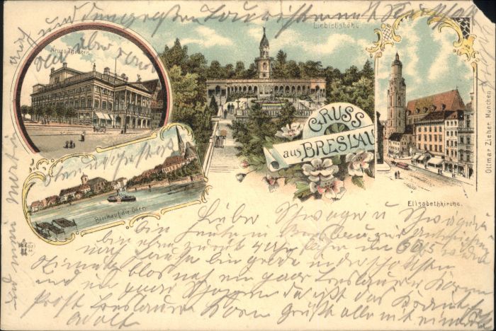 Breslau Niederschlesien Breslau Theater Liebichshöhe Elisabethk
