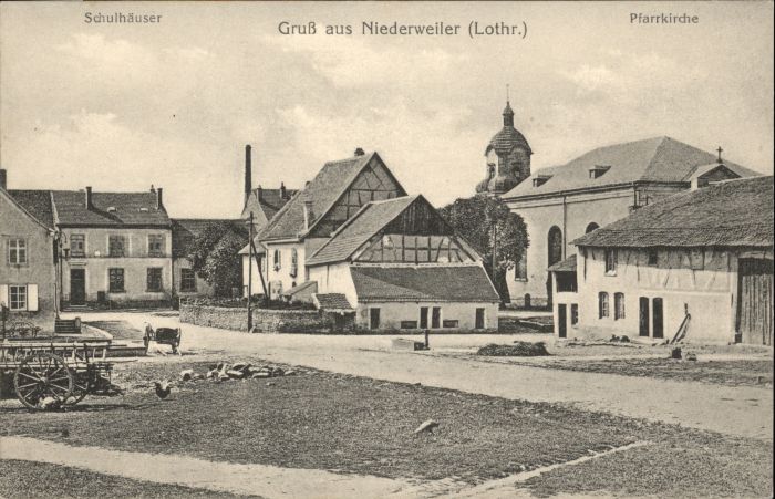Niederweiler Lothringen Schule Kirche