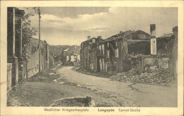Longuyon Carnot-Strasse Zerstörung