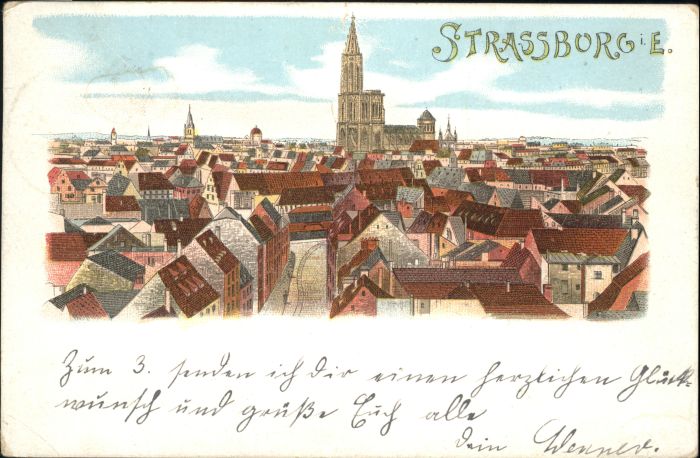 Strasbourg Alsace Strassburg_Elsass Litho