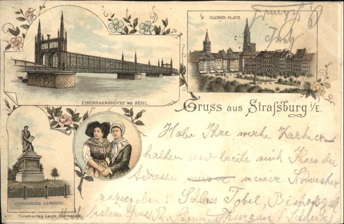 Strasbourg Alsace Strassburg_Elsass Eisenbahnbrücke Klebe