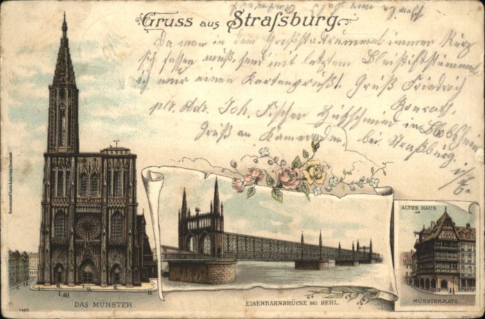 Strasbourg Alsace Strassburg_Elsass Münster Eisenbahnbrüc