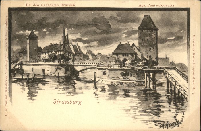 Strasbourg Alsace Strassburg_Elsass Gedeckte Brücken Pont