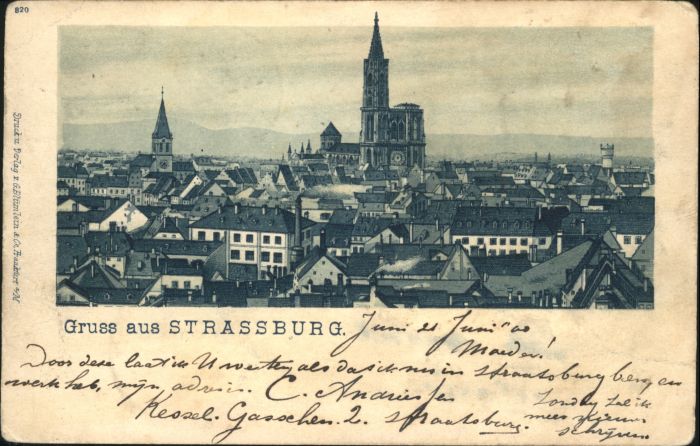 Strasbourg Alsace Strassburg_Elsass Litho