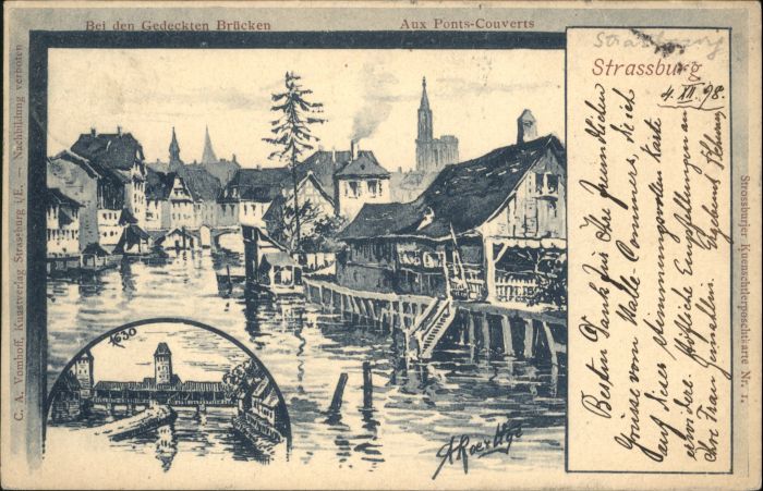 Strasbourg Alsace Strassburg_Elsass Gedeckte Brücken Pont