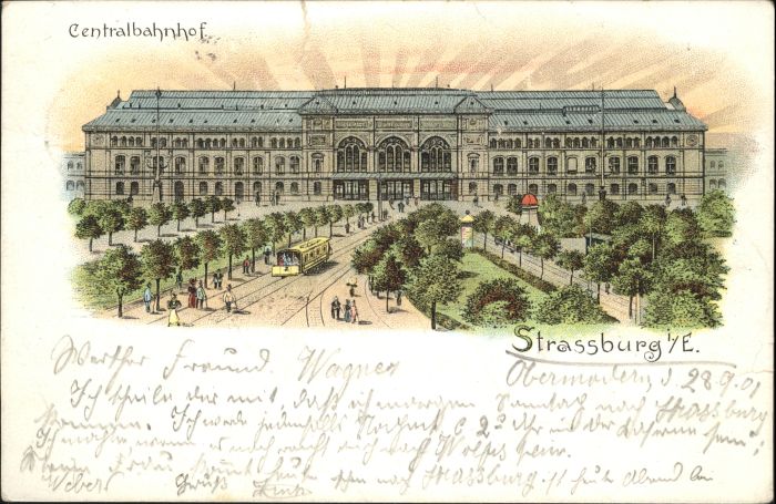 Strasbourg Alsace Strassburg_Elsass Bahnhof Strassenbahn