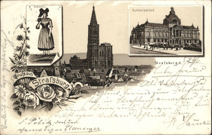 Strasbourg Alsace Strassburg_Elsass Kaiserpalast Tracht L