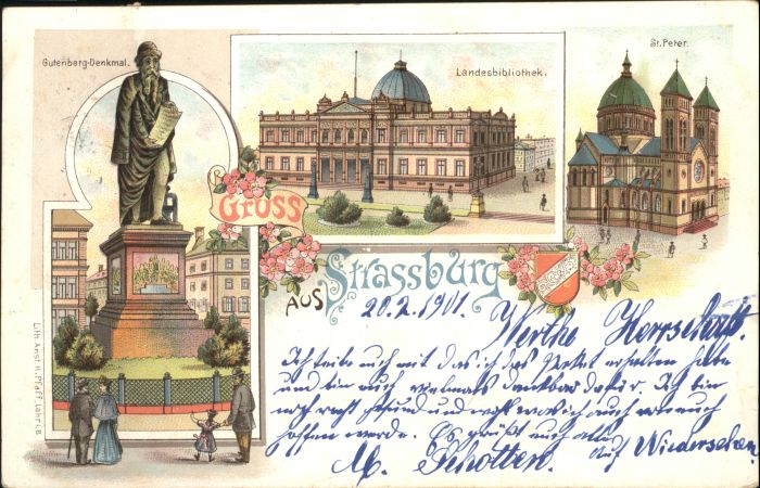 Strasbourg Alsace Strassburg_Elsass Gutenberg Denkmal Bib