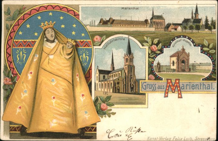 Marienthal Rheingau Marienthal Wallfahrtskirche Litho