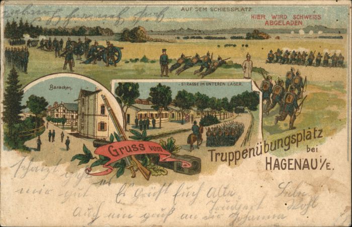 Hagenau Elsass Truppenübungsplatz  Baracken Soldaten