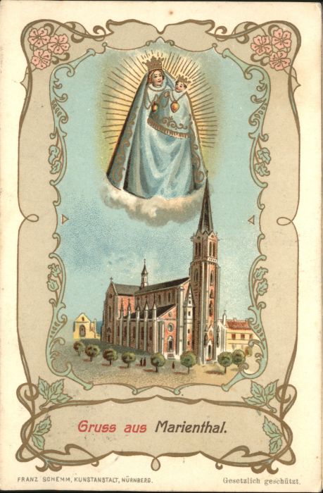Marienthal Geisenheim Klosterkirche Litho