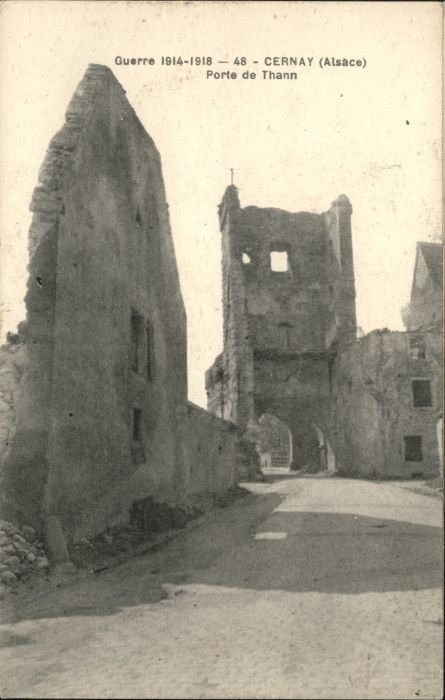 Cernay Elsass Porte Thann Zerstörung
