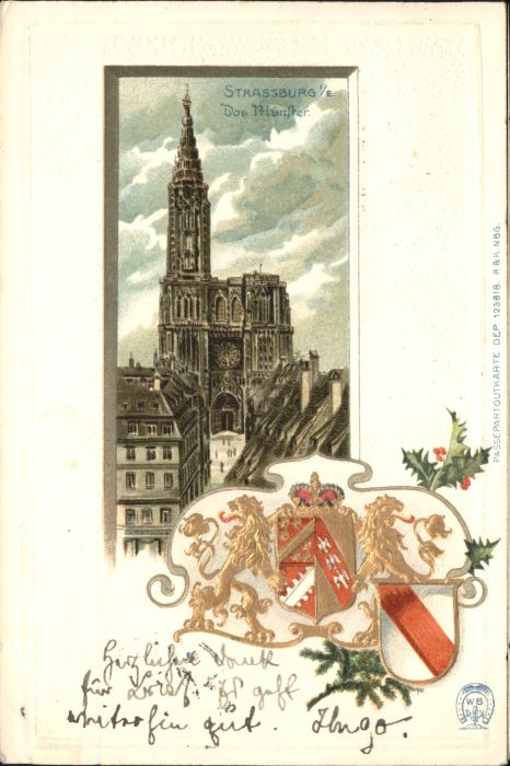 Strasbourg Alsace Strassburg_Elsass Münster Wappen Präged