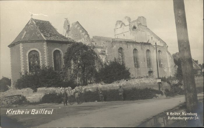 Bailleul Nord Bailleul Kirche Zerstörung