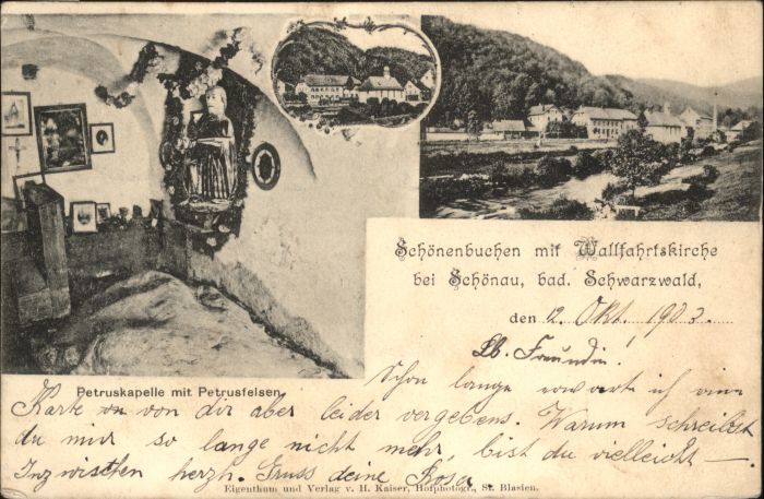 Schoenenbuchen irche Petrus Kapelle Pertusfelsen bei S