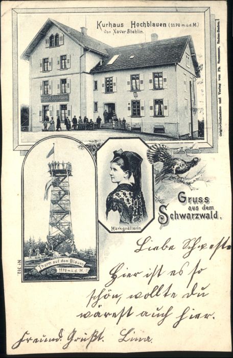 Badenweiler [Stempelabschlag] Kurhaus Hochblauen Th