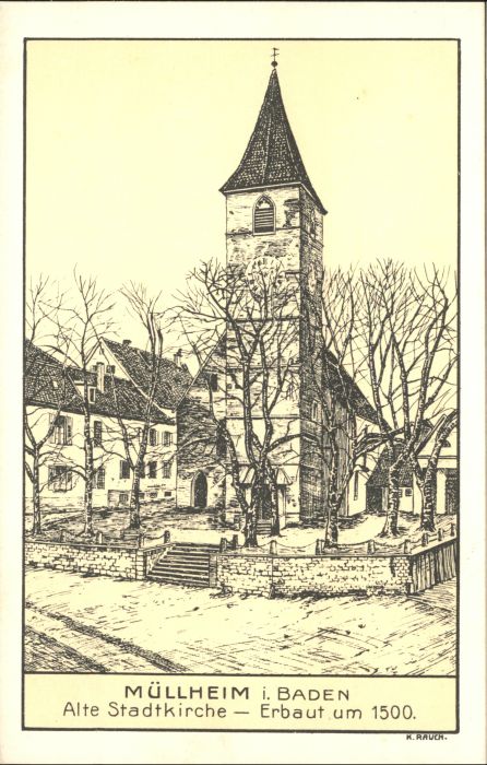 Muellheim Baden Kirche Kuenstler K Rauch *