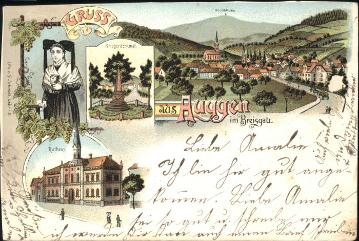 Auggen Krieger Denkmal Hochblauen Rathaus Mark