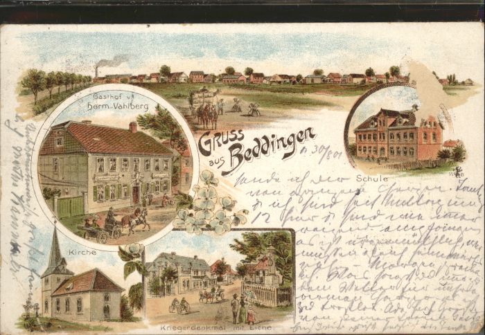 Beddingen Hotel Hermann Vahlberg Schule Kirche Kr