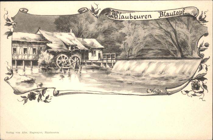 Blaubeuren Blautopf Künstler C. Weiss