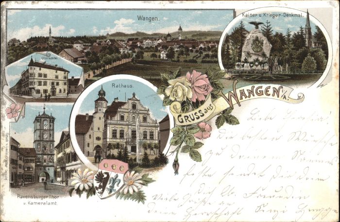 Wangen Allgaeu athaus Ravensburgertor Kaiserdenkmal