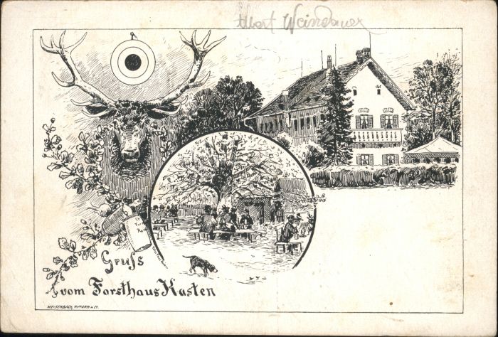 Planegg [Stempelabschlag] Forsthaus Kasten