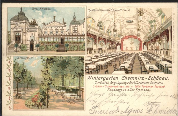 Schoenau Chemnitz tablissement Wintergarten Konzertgarten