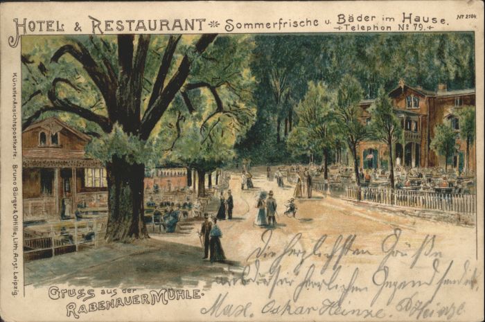 Rabenau Sachsen [Stempelabschlag] Hotel Restaurant Rabe